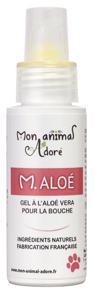 M Aloé, gel à l'aloé vera en cas d'inflammation ou de plaie de la gueule du chien ou du chat, flacon de 30 ml