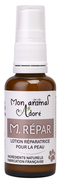 M. Répar, lotion aux huiles essentielles à appliquer sur les plaies du chien et du chat pour aider à cicatriser, spray de 30 ml